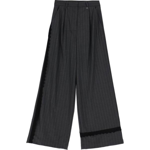 pantaloni a palazzo Dixie nero a righe