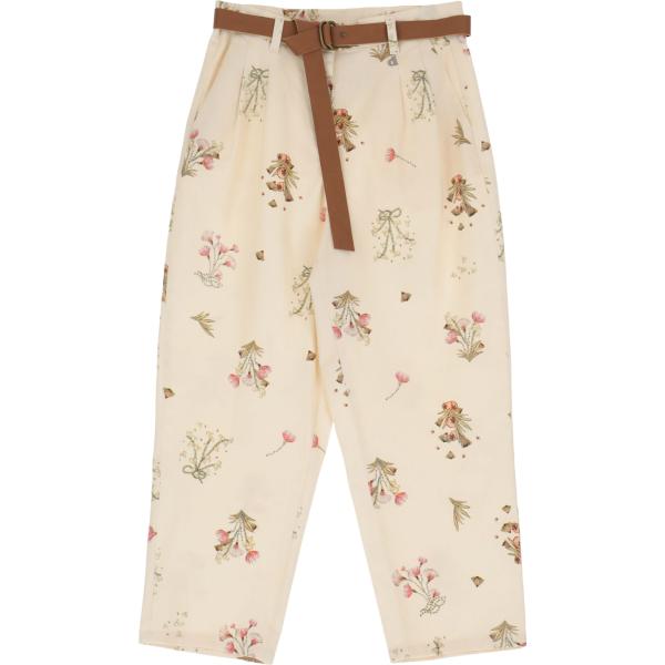 pantaloni Dixie marrone a fiori
