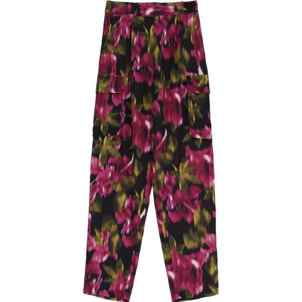 pantaloni Dixie nero a fiori