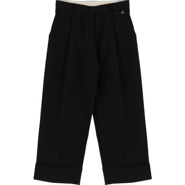 pantaloni capri Dixie nero tinta unita