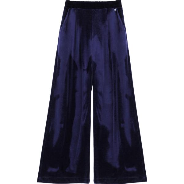 pantaloni a palazzo Dixie blu tinta unita