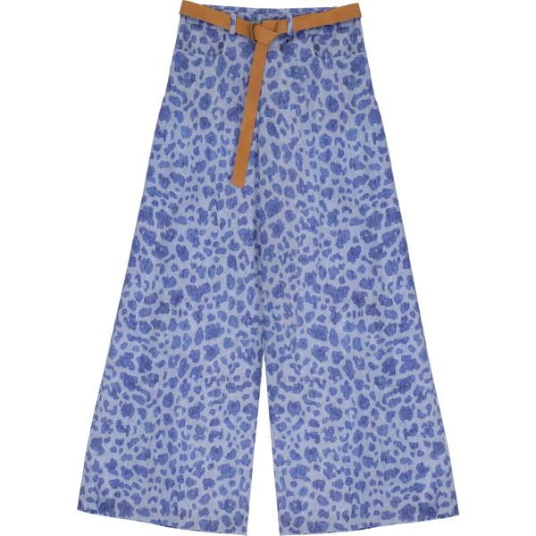 pantaloni a palazzo Dixie viola animalier