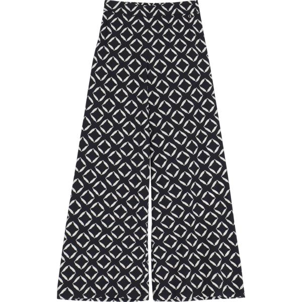 pantaloni a palazzo Dixie nero geometrica