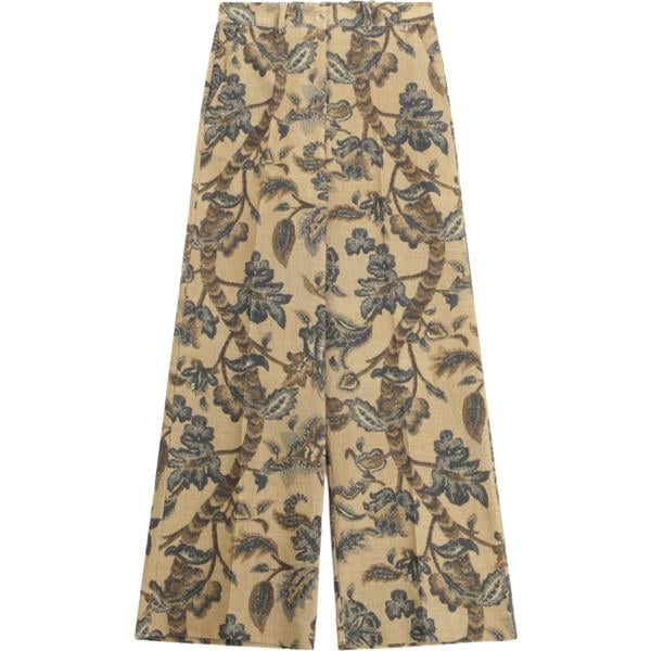 pantaloni a palazzo Dixie marrone a fiori