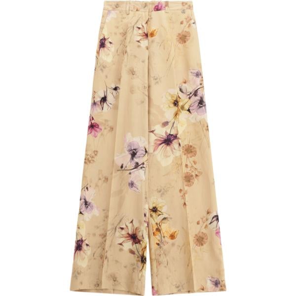 pantaloni a palazzo Dixie marrone a fiori