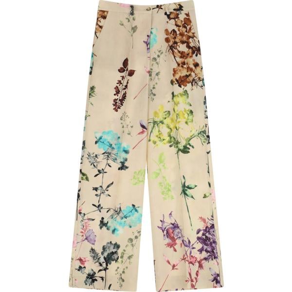 pantaloni a palazzo Dixie marrone a fiori