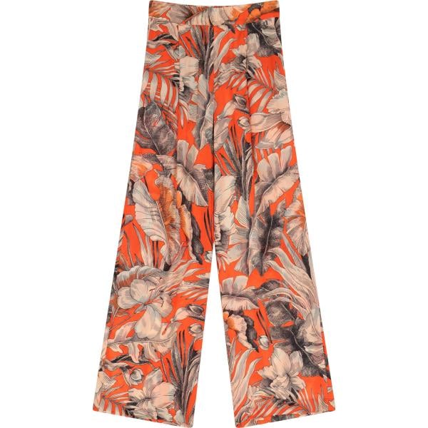 pantaloni a palazzo Dixie marrone a fiori