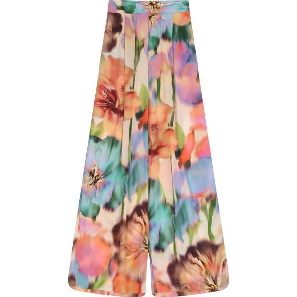 pantaloni a palazzo Dixie marrone a fiori