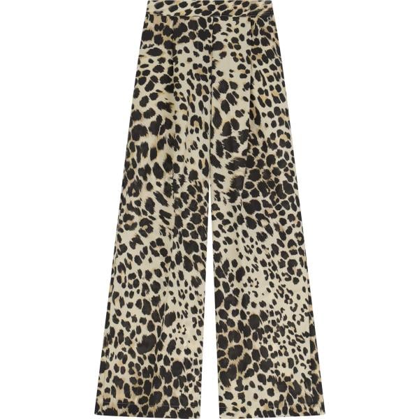 pantaloni a palazzo Dixie verde animalier