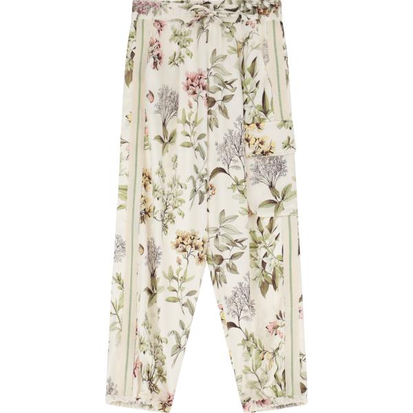 pantaloni chino Dixie bianco a fiori