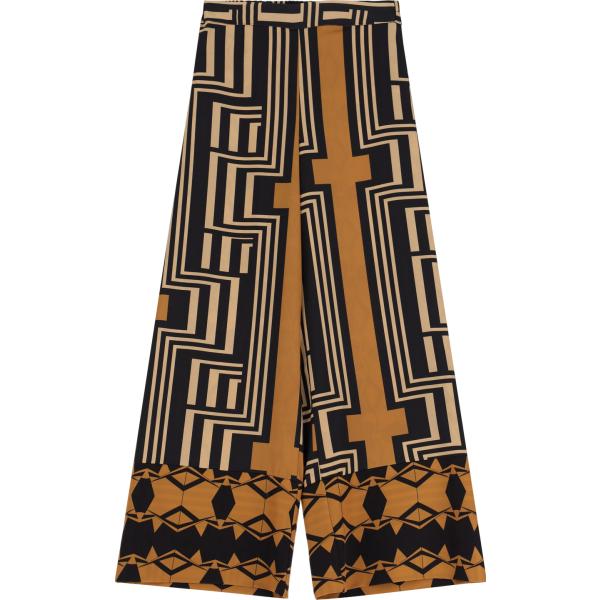 pantaloni a palazzo Dixie nero geometrica