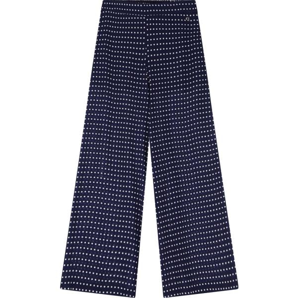 pantaloni Dixie blu a pois