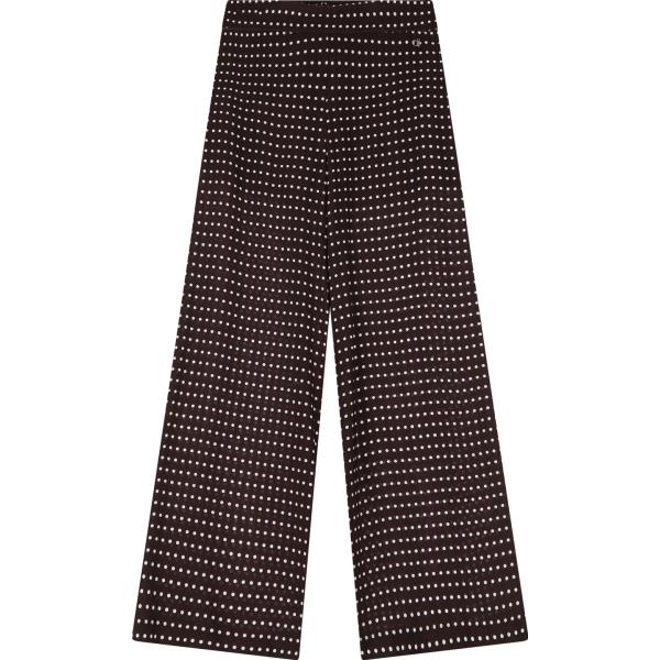 pantaloni Dixie marrone a pois