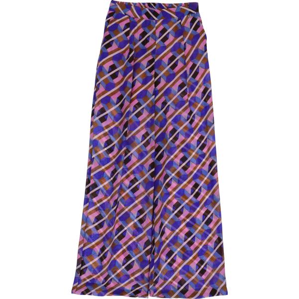 pantaloni a palazzo Dixie viola con stampe