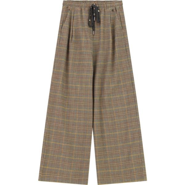 pantaloni a palazzo Dixie marrone a quadri