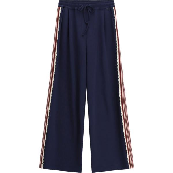 pantaloni a palazzo Dixie blu a righe
