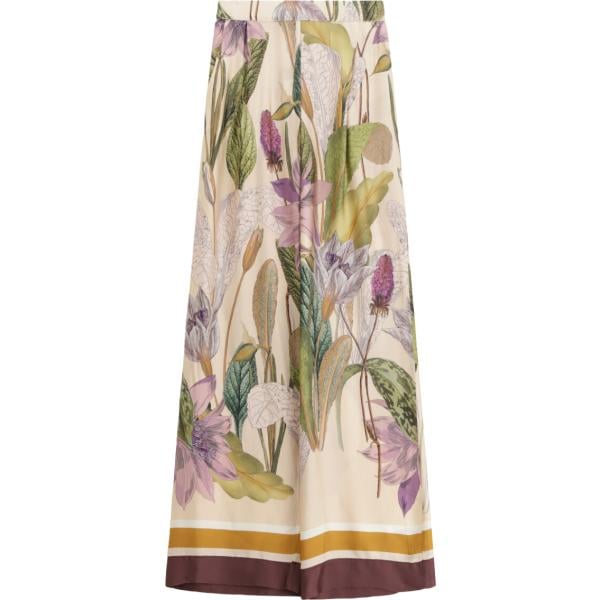 pantaloni a palazzo Dixie marrone con stampe