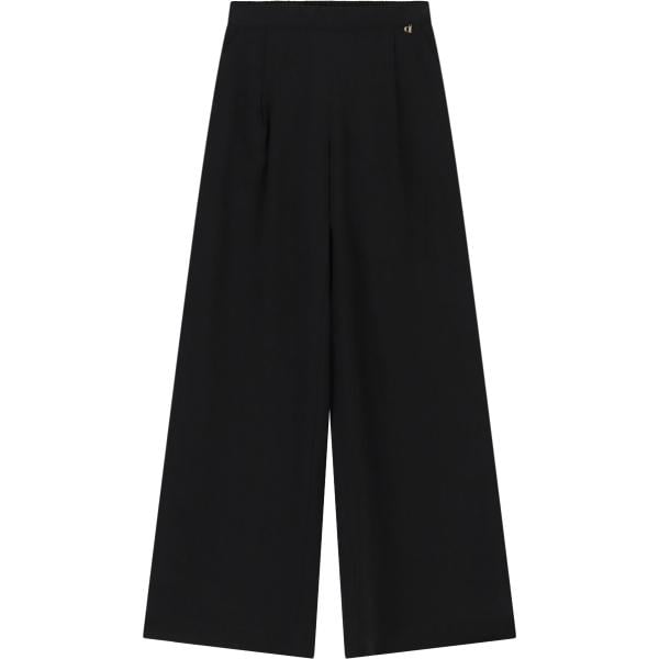 Pantaloni a palazzo da donna in nero pece a vita alta Dixie