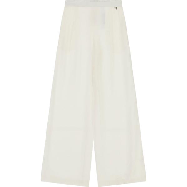 Pantaloni a palazzo da donna in bianco avorio a vita alta Dixie