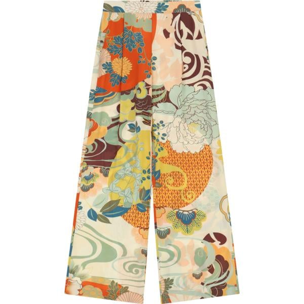 pantaloni a palazzo Dixie marrone a fiori