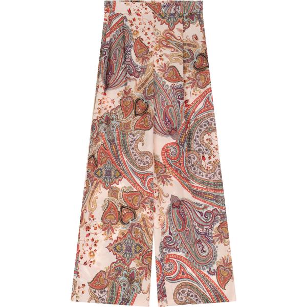 pantaloni da donna in marrone chiaro con stampe a vita alta Dixie