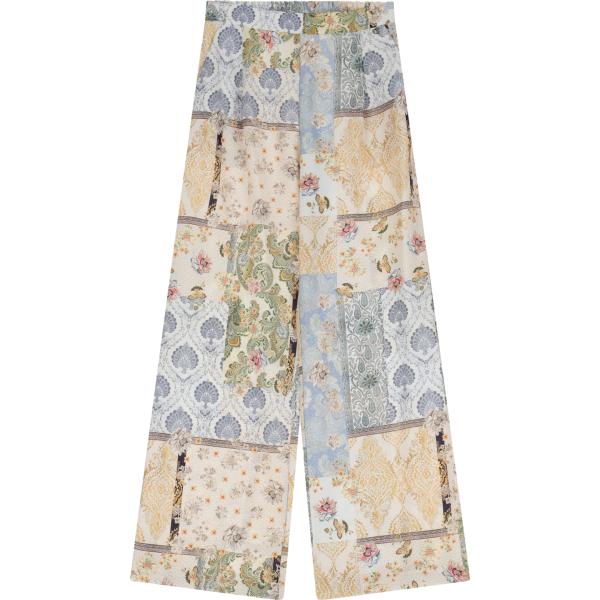pantaloni Dixie marrone con stampe