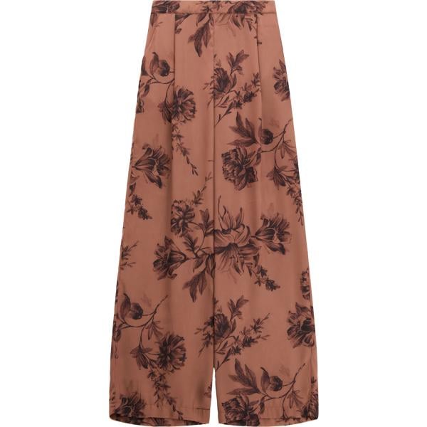 pantaloni a palazzo Dixie marrone a fiori