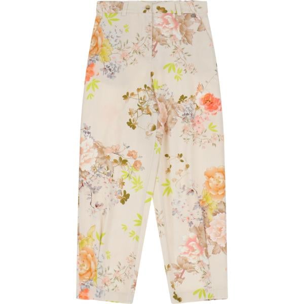 pantaloni chino Dixie bianco a fiori