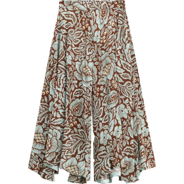 pantaloni a palazzo Dixie marrone a fiori