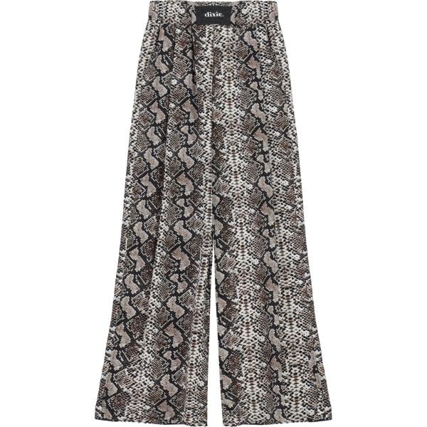 pantaloni a palazzo Dixie grigio animalier