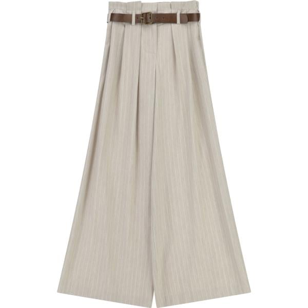 pantaloni a palazzo Dixie grigio a righe