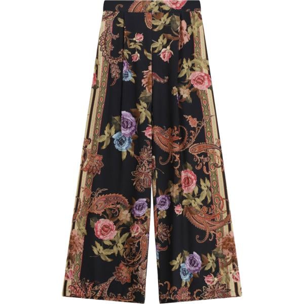 pantaloni a palazzo Dixie nero a fiori