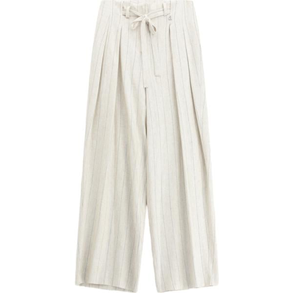 pantaloni a palazzo Dixie bianco a righe