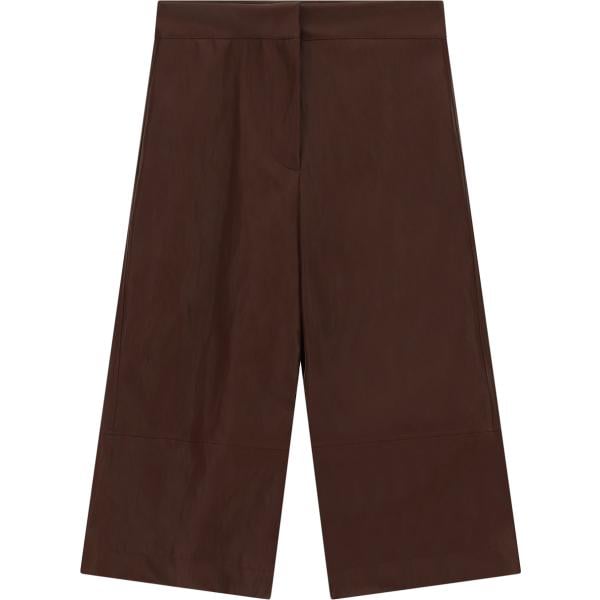 Pantaloni da donna in marrone scuro cropped a vita alta Dixie
