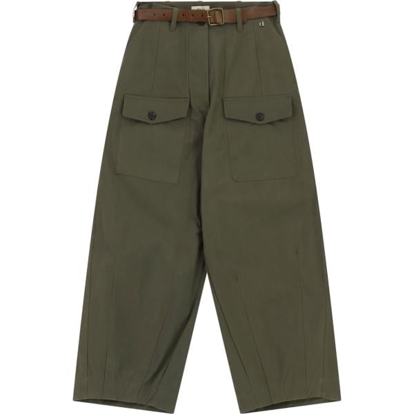 Pantaloni a palazzo da donna in verde oliva maxi a vita alta Dixie