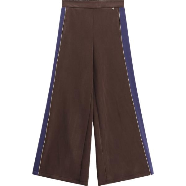 Pantaloni a palazzo da donna in marrone scuro a vita alta Dixie