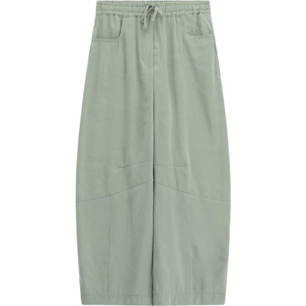 Pantaloni da donna in verde chiaro a vita alta con coulisse Dixie