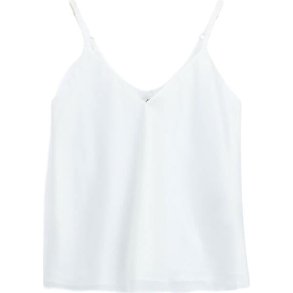 Top da donna in bianco neve con spalline Dixie