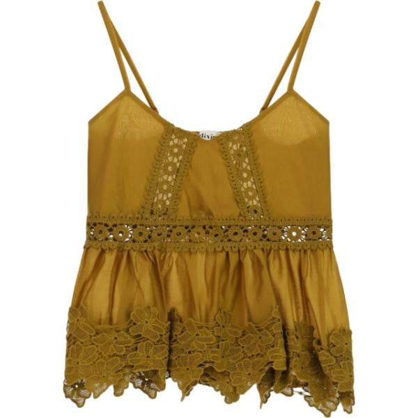 top Dixie marrone a fiori
