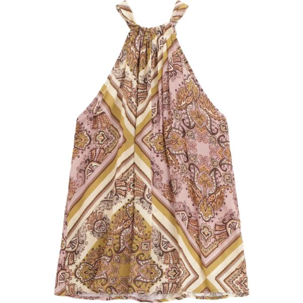 top Dixie marrone con stampe