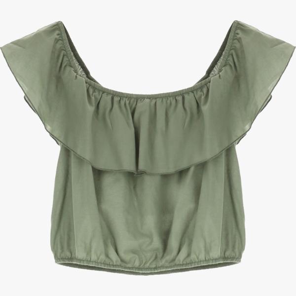 top Dixie verde tinta unita