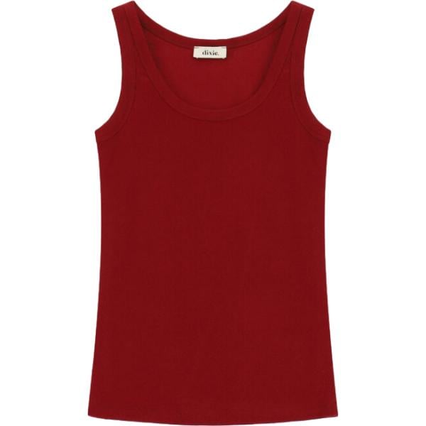 top Dixie rosso tinta unita