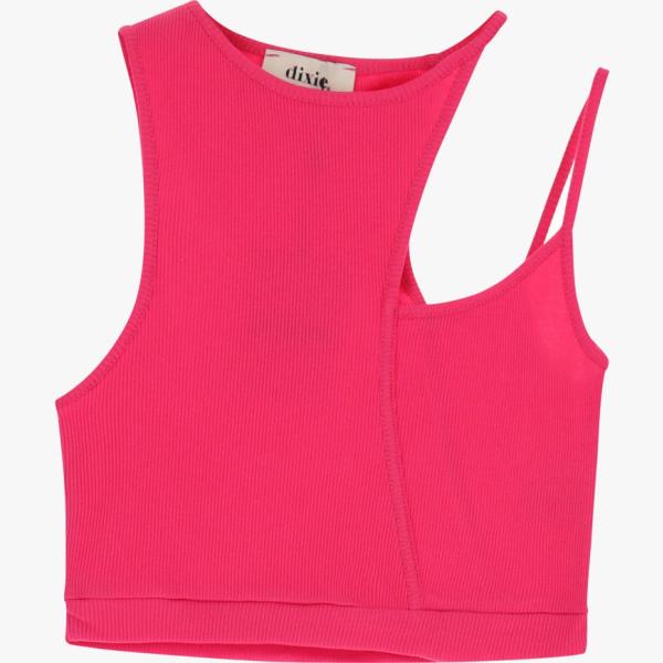 top Dixie rosso tinta unita