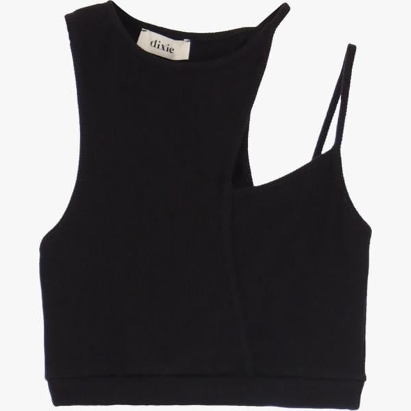 top Dixie nero tinta unita