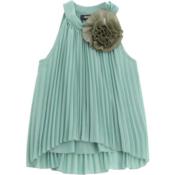 top Dixie verde a fiori