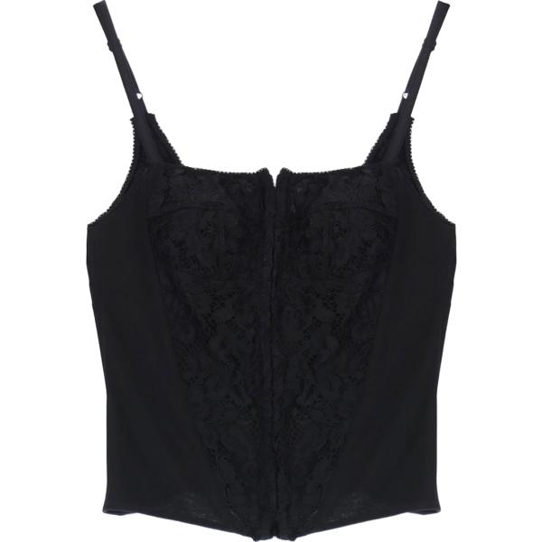 top Dixie nero a fiori