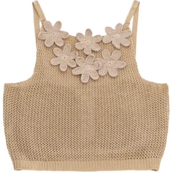 top Dixie marrone a fiori