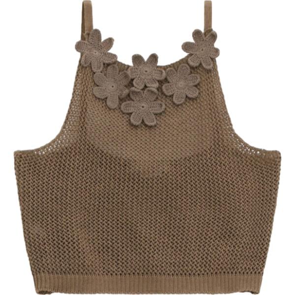 top Dixie marrone a fiori