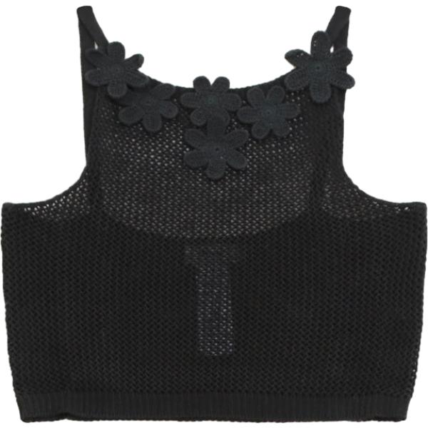 top Dixie nero a fiori