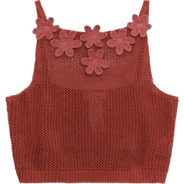 top Dixie rosso a fiori